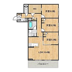 ジュエルコート 3LDKの間取図画像