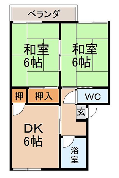 プレジール鳴神 ｜和歌山県和歌山市鳴神(賃貸アパート2DK・1階・38.80㎡)の写真 その2