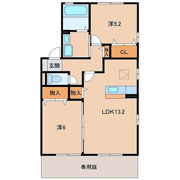 リビングタウンなごみ（Ａ・Ｂ・Ｄ棟） ｜和歌山県和歌山市南出島(賃貸アパート2LDK・1階・59.58㎡)の写真 その2