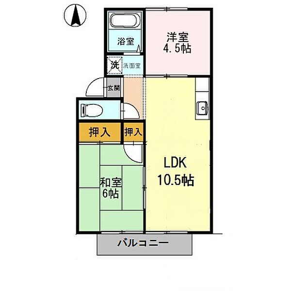 和歌山県和歌山市三葛(賃貸アパート2LDK・2階・46.09㎡)の写真 その2