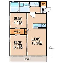 和歌山県橋本市東家4丁目（賃貸アパート2LDK・1階・53.98㎡） その2