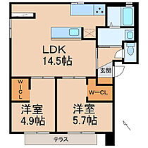 和歌山県和歌山市井ノ口（賃貸アパート2LDK・1階・54.07㎡） その2