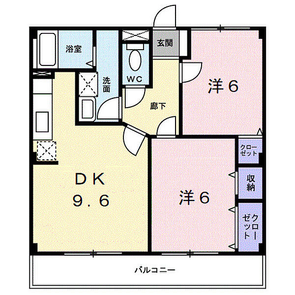 レジダンス・アンソレイエ ｜和歌山県和歌山市西庄(賃貸マンション2DK・2階・52.58㎡)の写真 その2