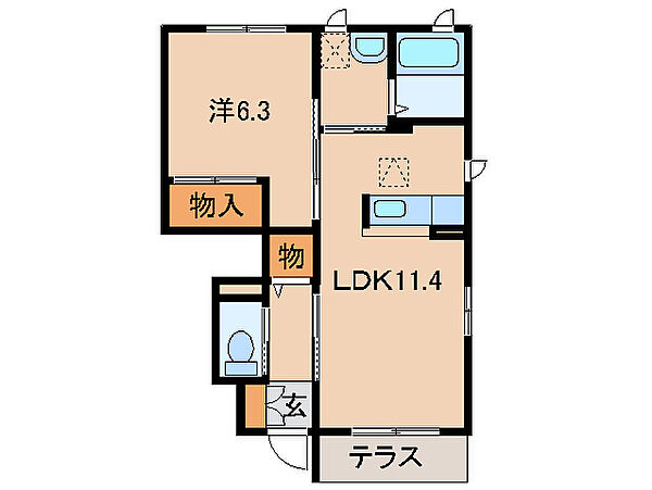 ブリリアンス根来 ｜和歌山県岩出市根来(賃貸アパート1LDK・1階・43.05㎡)の写真 その2