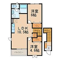 メゾンコニファーII  ｜ 和歌山県橋本市高野口町大野（賃貸アパート2LDK・2階・51.67㎡） その2