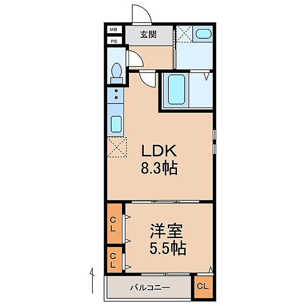 フジパレス吹屋町EAST ｜和歌山県和歌山市吹屋町5丁目(賃貸アパート1LDK・3階・35.00㎡)の写真 その2