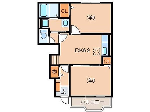 メゾンデソレイユI ｜和歌山県橋本市向副(賃貸アパート2DK・1階・46.22㎡)の写真 その2