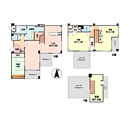 コスタミラにしきのはま5番館 4LDKの間取図画像
