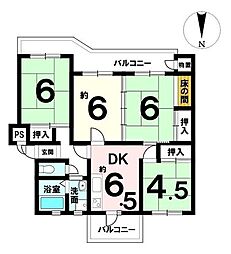 オレンジマンション1号棟 4DKの間取り