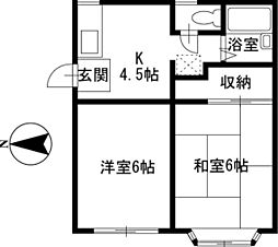 Ｙ＆Ｍ　ＨＯＵＳＥ 1階2DKの間取り