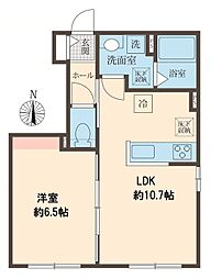 川越市大字上戸アパート 1LDKの間取図画像