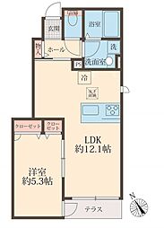 ミューク 1LDKの間取図画像