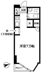 コーポ・アルプ ワンルームの間取図画像