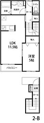 ベルリード桜並木 1LDKの間取図画像