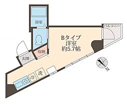 ロイヤルシティ赤羽岩淵 ワンルームの間取図画像