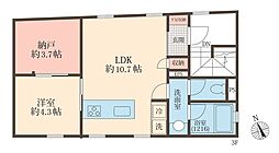 テラス松庵 1SLDKの間取図画像