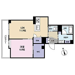アルバハウス 1LDKの間取図画像