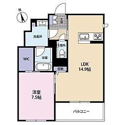 アルバハウス 1LDKの間取図画像