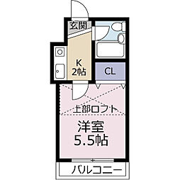 ウィンダムヒル 1Kの間取図画像
