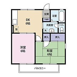コーポセジュール 2DKの間取図画像
