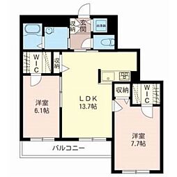 ミロード・武蔵浦和 2LDKの間取図画像