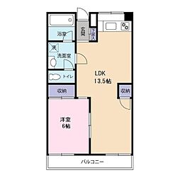 ヴィラ明和 1LDKの間取図画像