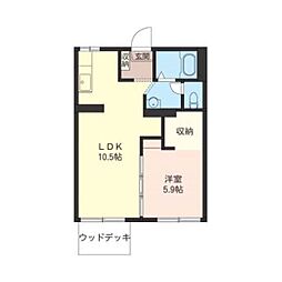 アーバンライフヒロ 1LDKの間取図画像