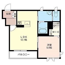 コンフォール 1LDKの間取図画像