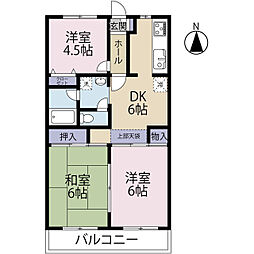 メゾンドパストラル一番館 4階3DKの間取り