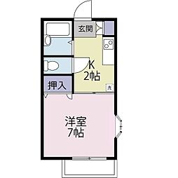 ハイム・フローラル 1階1Kの間取り