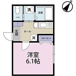 KSハイツ宮原2 1Kの間取図画像