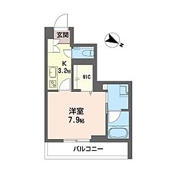 パークメゾン宮町 サウス 1Kの間取図画像