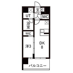 エスリードレジデンス玉造ザ・イースト 1LDKの間取図画像