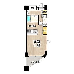 CITYSPIRE上町台 1Kの間取図画像