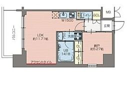 プレジオ難波 1LDKの間取図画像