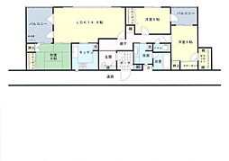 グランシャトレ坂戸サンシェール 3LDKの間取図画像