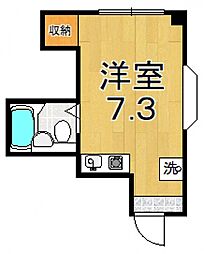 キーハイツ 3階ワンルームの間取り