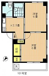 リキコーポ 2Kの間取図画像