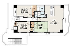 アパガーデンコート鳳西壱番館 3LDKの間取図画像