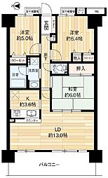 フェアコート北花田 3LDKの間取図画像