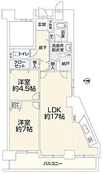 ファミールハイツ上野芝3番館 2SLDKの間取図画像