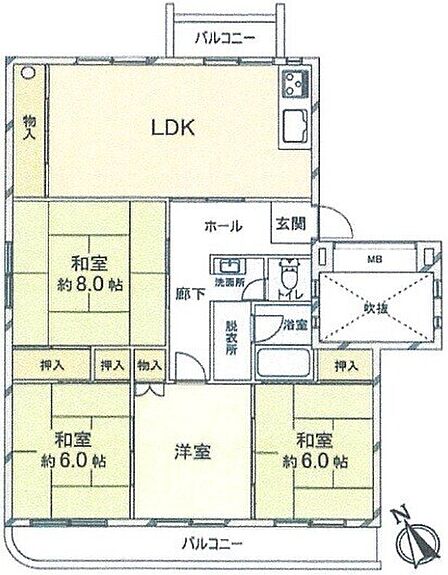 【間取図】◆最上階!角部屋ゆとりのある4LDKの住まい◆スーパー・コンビニなど徒歩圏内で生活便利◆季節の移ろいを身近に感じる、自然豊かな閑静な住宅地