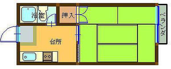 セレーネハイム第26 2000｜鳥取県米子市西福原7丁目(賃貸アパート1K・2階・18.00㎡)の写真 その2