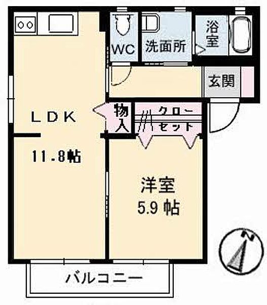 テンダーヴィラA棟 102｜鳥取県米子市河岡(賃貸アパート1LDK・1階・42.25㎡)の写真 その2