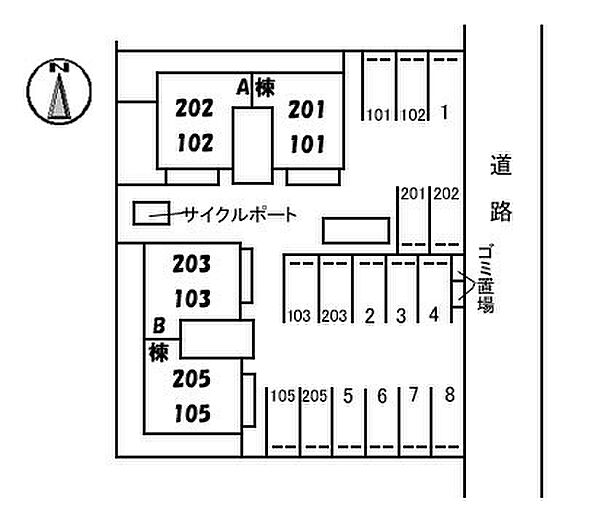 ファミーユ中野B棟 105｜鳥取県境港市中野町(賃貸アパート2DK・1階・43.01㎡)の写真 その20
