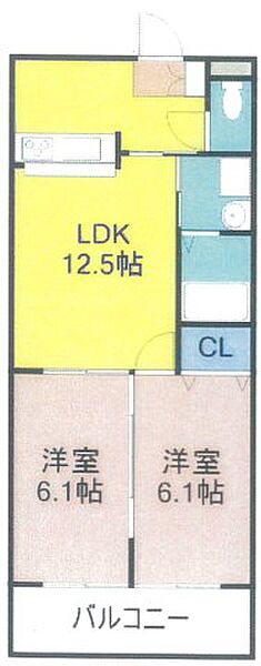 シティメディアIX 305｜鳥取県米子市米原5丁目(賃貸アパート2LDK・3階・49.20㎡)の写真 その2