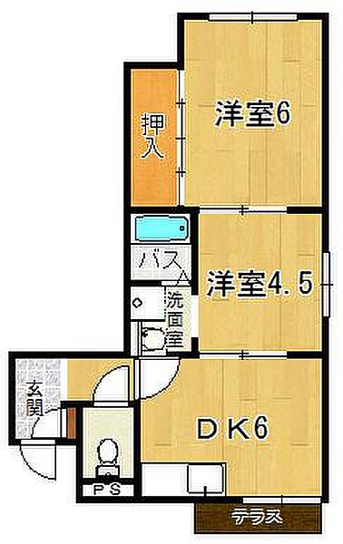 インパレス 4C｜鳥取県米子市加茂町2丁目(賃貸アパート2DK・4階・41.08㎡)の写真 その2