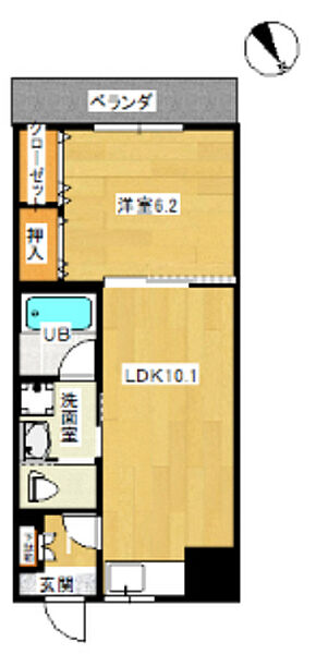 ピアコートB 4C｜鳥取県米子市博労町3丁目(賃貸マンション1LDK・2階・40.02㎡)の写真 その2