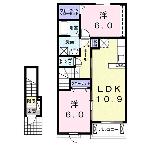 ファミリエール 203｜鳥取県米子市富益町(賃貸アパート2LDK・2階・57.21㎡)の写真 その2