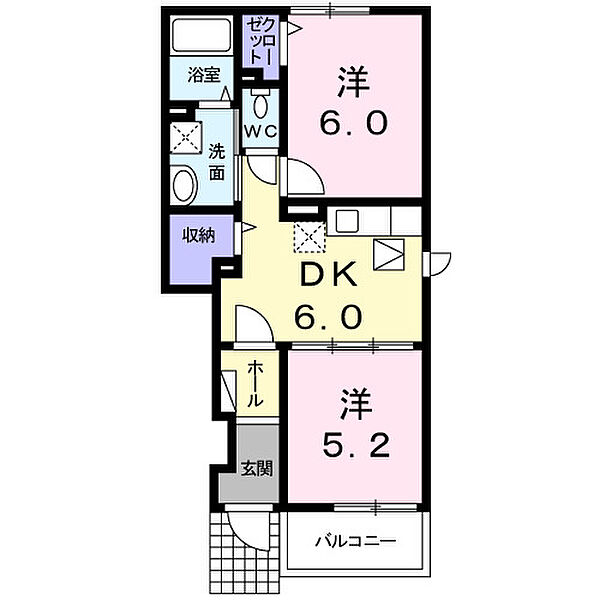サン・アージュ　I 102｜鳥取県境港市財ノ木町(賃貸アパート2DK・1階・42.54㎡)の写真 その2